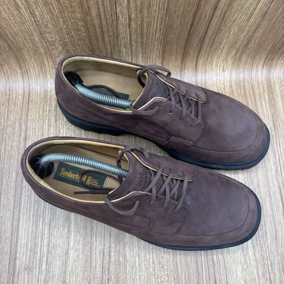 Timberland Brown Lace Up Oxfords Nubuck Leather Men’s 10.5 Wide