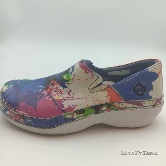 Timberland Pro Slip Resistant Splatter Paint Womens Work Shoes Clogs size 7