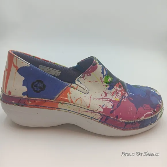 Timberland Pro Slip Resistant Splatter Paint Womens Work Shoes Clogs size 7