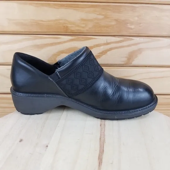 Timberland PRO436 Riveter Black Slip On Work Alloy Toe Shoes Clogs Women's 11M