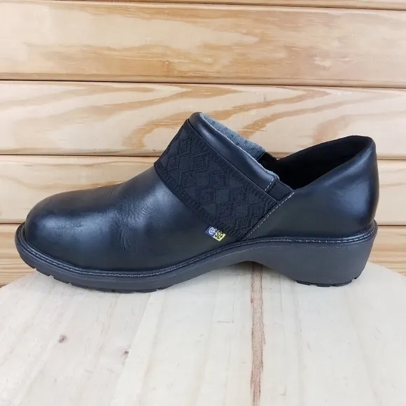 Timberland PRO436 Riveter Black Slip On Work Alloy Toe Shoes Clogs Women's 11M