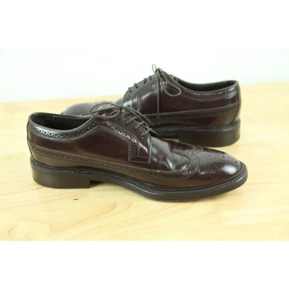 To Boot New York Men's 9.5 Burgundy Wing Tip Oxford Lace Up Perforated Shoes
