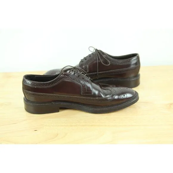 To Boot New York Men's 9.5 Burgundy Wing Tip Oxford Lace Up Perforated Shoes