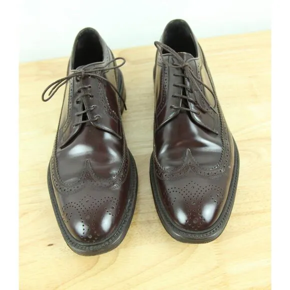 To Boot New York Men's 9.5 Burgundy Wing Tip Oxford Lace Up Perforated Shoes