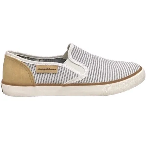 Tommy Bahama Women's Blue Striped Canvas Casual Slip On Sneaker NWT