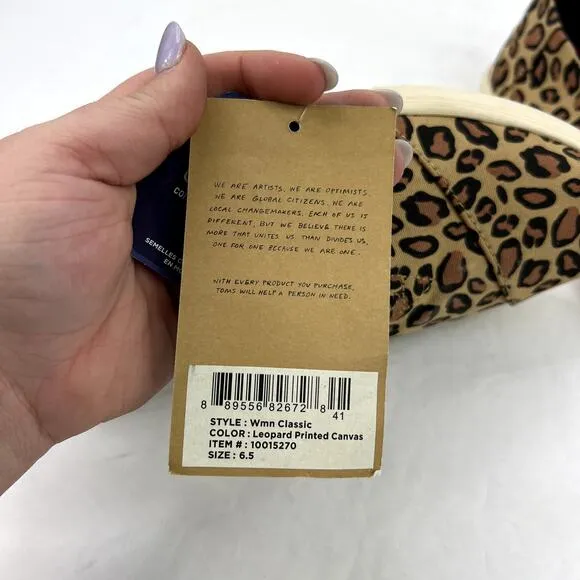 Toms NWT Women's Alpargata Slip-On Leopard Print Canvas Sneaker