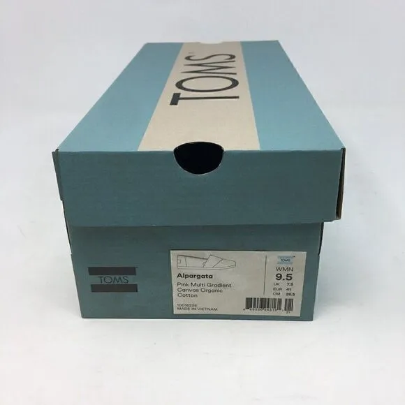 Toms Women Shoe Pink Size 9.5 Alpargata Gradiant Canvas Organic Cotton S…