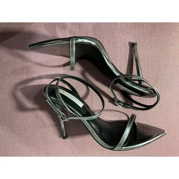 Tony Bianco Myra Sandals in Gunmetal Glimmer 7.5 New with Box Womens High Heels