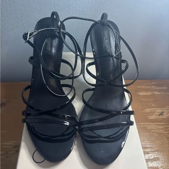 Tony bianco MAJORCA BLACK PATENT leather heel size 9 NEW IN BOX