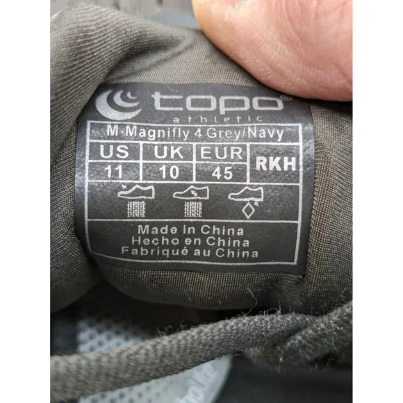 Topo Athletic Magnifly 4 Running Shoes Lightweight Cushioned Gray Navy 11