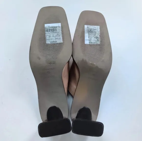 TOPSHOP Leather Juke Tan Mules EU 40/US 9.5