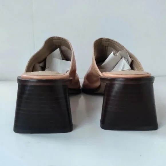 TOPSHOP Leather Juke Tan Mules EU 40/US 9.5
