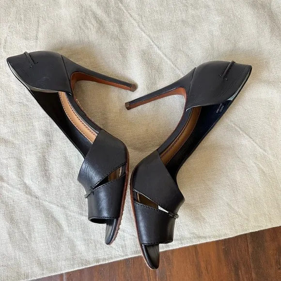 TORY BURCH Beatrice D’Orsay Pump Heels Stiletto in Black Leather