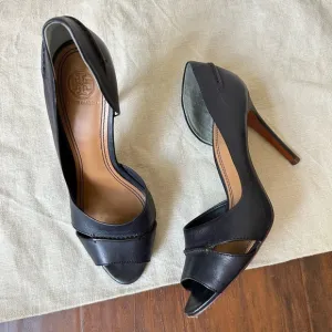 TORY BURCH Beatrice D’Orsay Pump Heels Stiletto in Black Leather