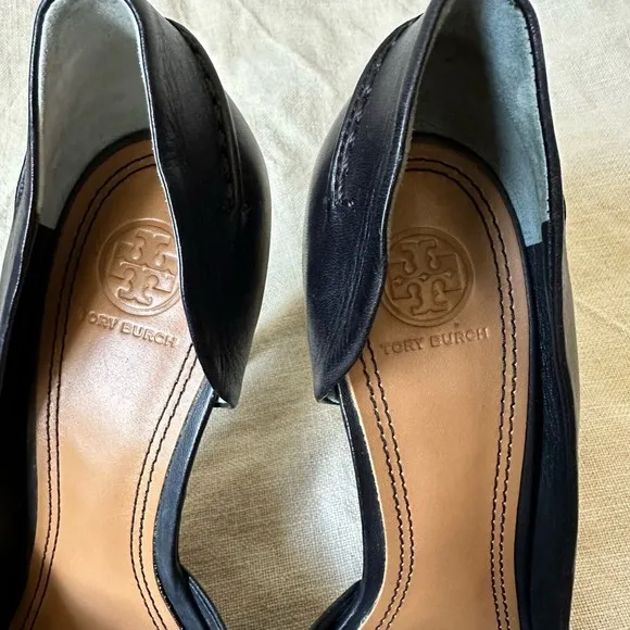 TORY BURCH Beatrice D’Orsay Pump Heels Stiletto in Black Leather