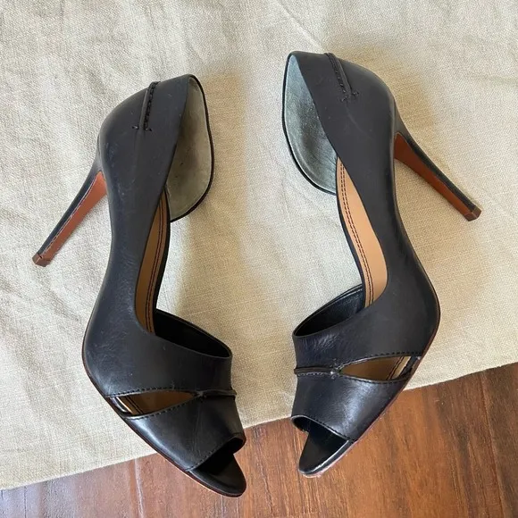 TORY BURCH Beatrice D’Orsay Pump Heels Stiletto in Black Leather