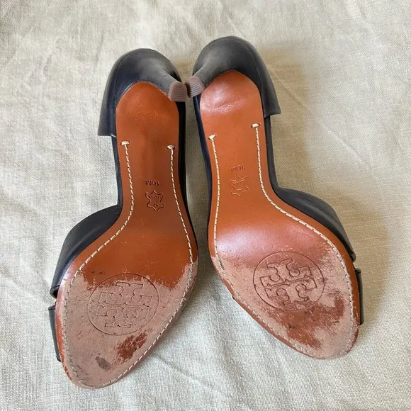 TORY BURCH Beatrice D’Orsay Pump Heels Stiletto in Black Leather