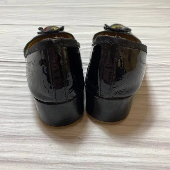 Tory Burch Black Chelsea Patent Leather Pumps Heel
