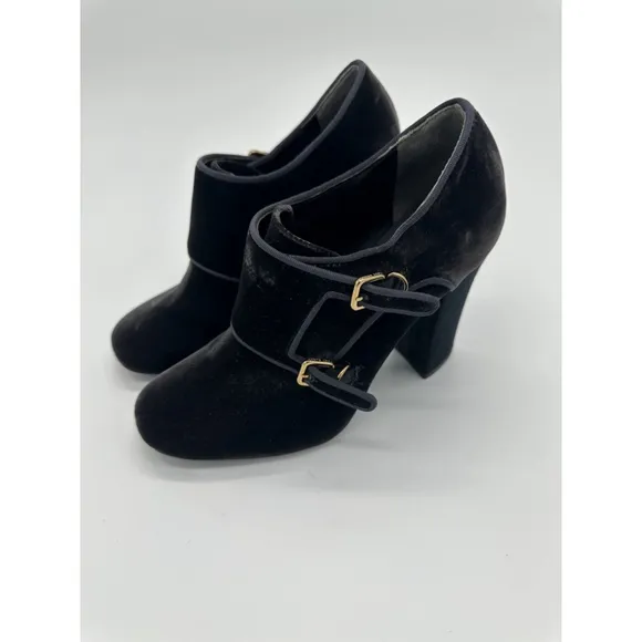 Tory Burch Black Velvet Heels Size 7.5M