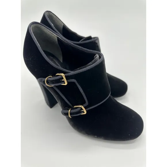 Tory Burch Black Velvet Heels Size 7.5M