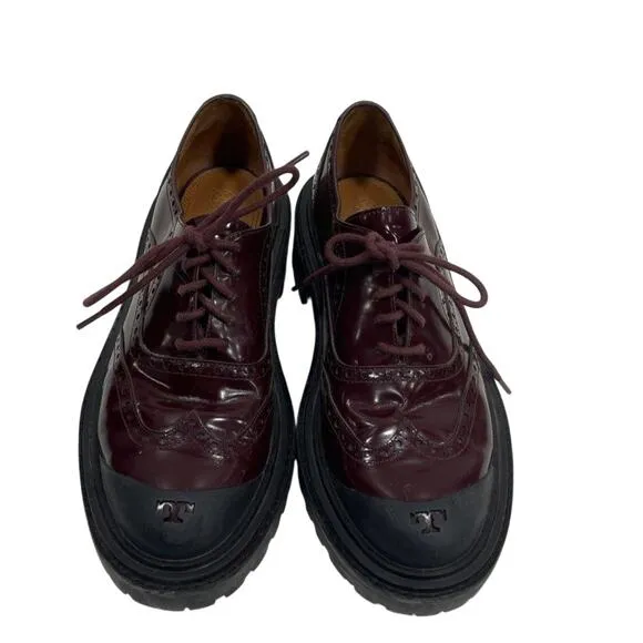 Tory Burch Brogue Lug-Sole Oxfords 8.5 – Preppy Fall Holiday Vibes