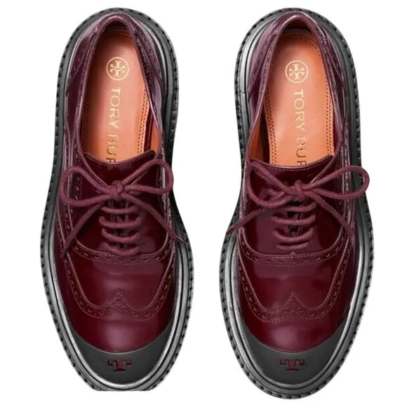 Tory Burch Brogue Lug-Sole Oxfords 8.5 – Preppy Fall Holiday Vibes