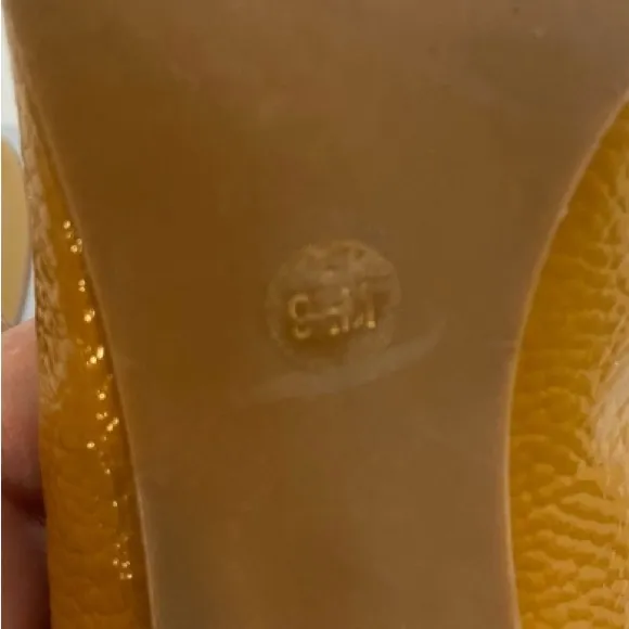 Tory Burch Brown Leather Block Heel Pumps