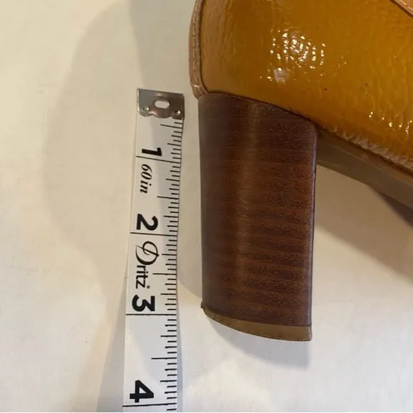Tory Burch Brown Leather Block Heel Pumps