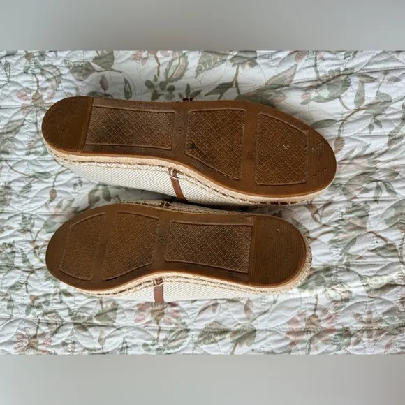 Tory Burch espadrille leather sidney luggage canvas - slip ons