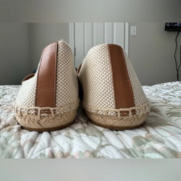 Tory Burch espadrille leather sidney luggage canvas - slip ons