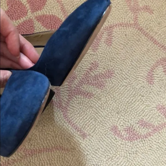Tory Burch navy blue suede block heels