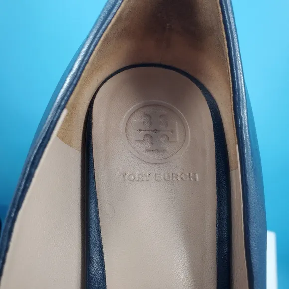 Tory Burch navy leather block heel pump 8.5M
