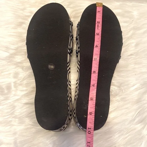 Tory Burch Noah Navy Leather Slides Size 7 1/2