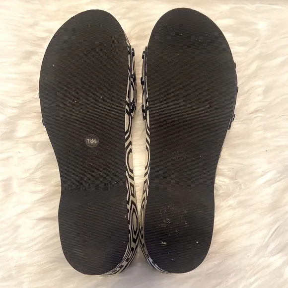 Tory Burch Noah Navy Leather Slides Size 7 1/2