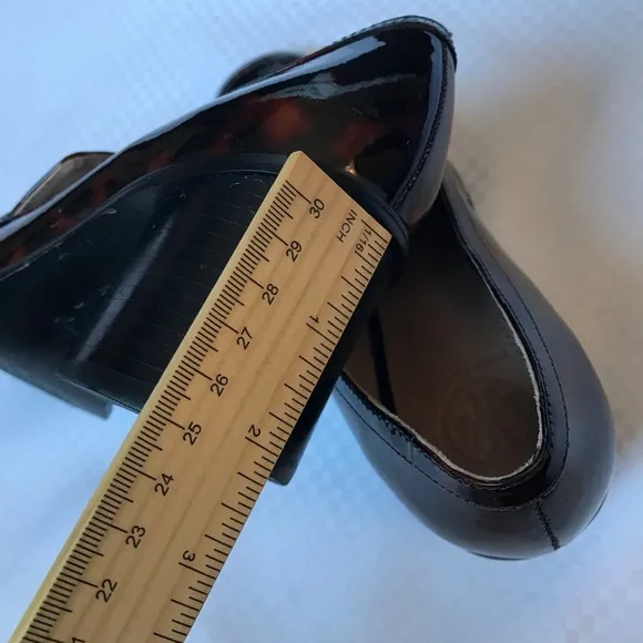 Tory Burch Patent Animal Print Block Heels 5.5M