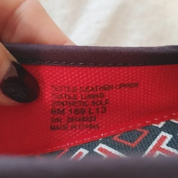 Tory Burch Red and Navy Canvas Raymond Slip On Size 6 (4359)
