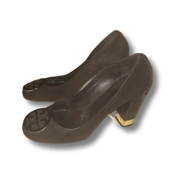 Tory Burch Reva size 9 Brown Suede Block Heels