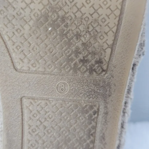 TORY BURCH Weston Flat Espadrille Canvas Slip-On Leather Logo