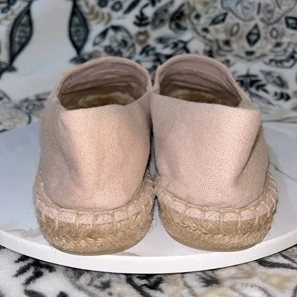 Tory Burch Weston Flat Espadrille Rose Women's Size 7 Two-tone Canvas Slip On