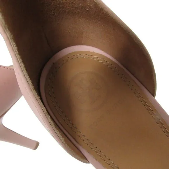 Tory Burch Women Size 11M Blush Pink Open Toe Leather Heels