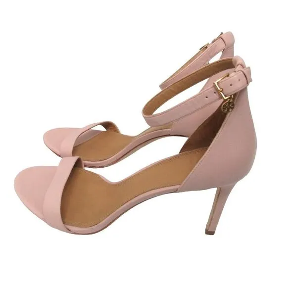 Tory Burch Women Size 11M Blush Pink Open Toe Leather Heels