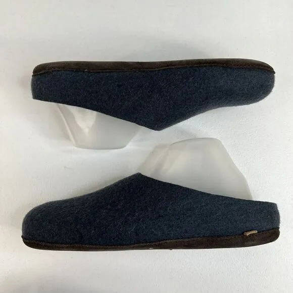 Tova Size 45 US 11 Slippers Baatar Merino Wool Norwegian Breathable Slip On Navy