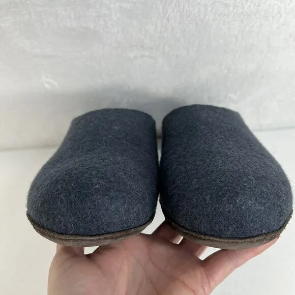 Tova Size 45 US 11 Slippers Baatar Merino Wool Norwegian Breathable Slip On Navy