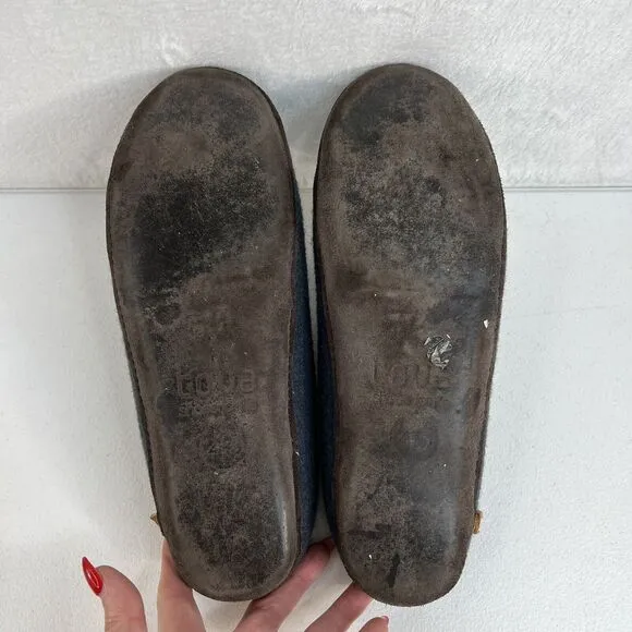 Tova Size 45 US 11 Slippers Baatar Merino Wool Norwegian Breathable Slip On Navy
