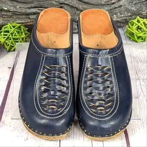 Troentorp Clogs, Wright Bastad Leather Slip On Closed Toe Non Slip Braid…