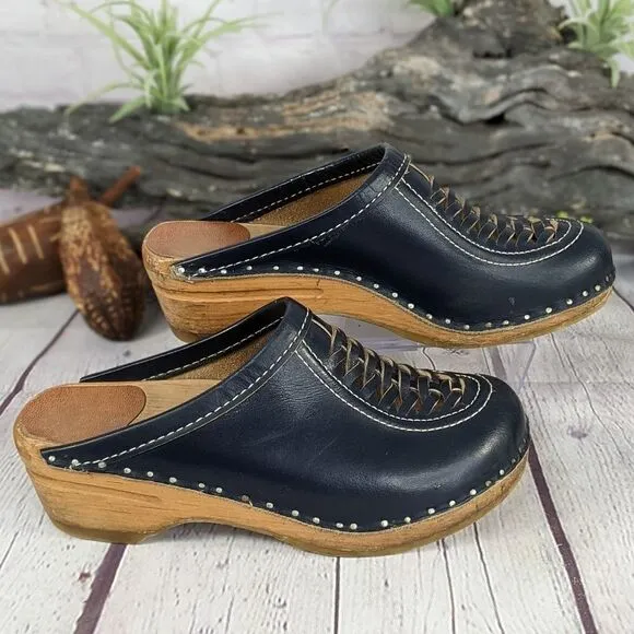Troentorp Clogs, Wright Bastad Leather Slip On Closed Toe Non Slip Braid…