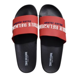 True Religion Weezy Sport Slides Men's 11, Red, Round Toe, Non-Slip, Slip On