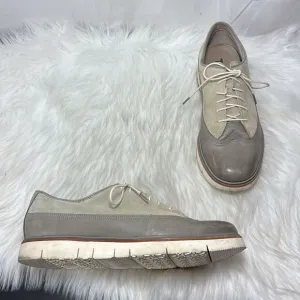Tsubo Ash Grey Leather/Tan Suede Oxfords S/N 8357 Sz  10.5