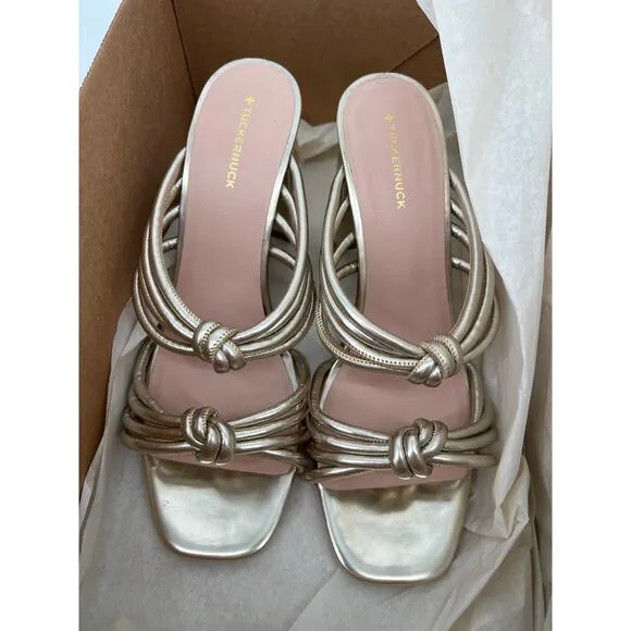 TUCKERNUCK Gold Sonia Heels  NWT Size 9.5