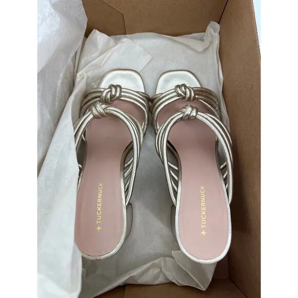 TUCKERNUCK Gold Sonia Heels  NWT Size 9.5